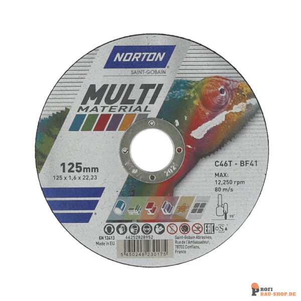 nortonschleifmittel/NORTON_schleifmittel_66252828952 Norton MULTI PURPOSE  Portable cut off wheels 125x1.6x22.23mm 46 GRIT_121945